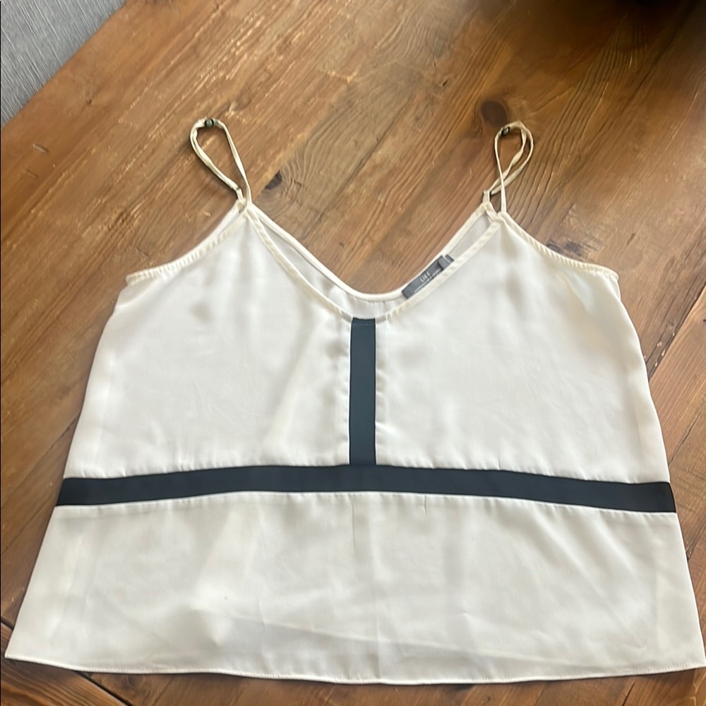 Cream Sleeveless Crop Camisole with Spaghetti Straps
